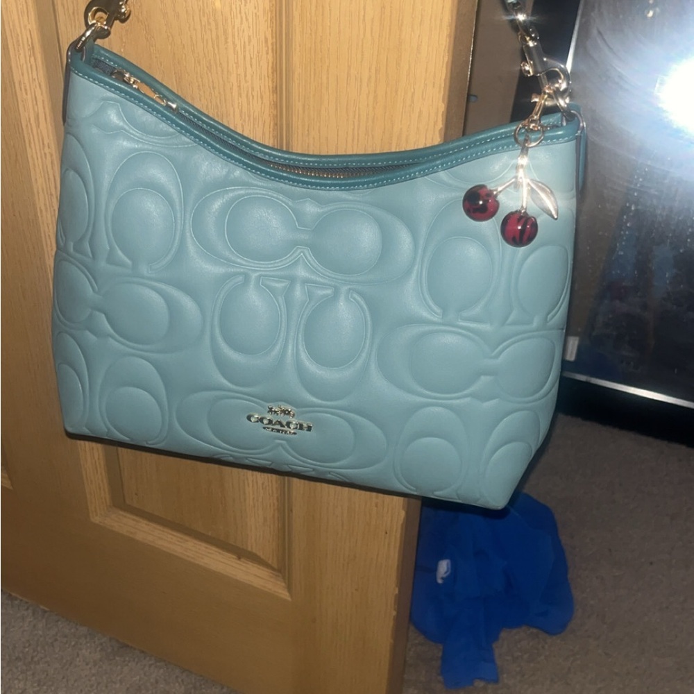 Coach green Quilted Shoulder Bag with gold Hardware